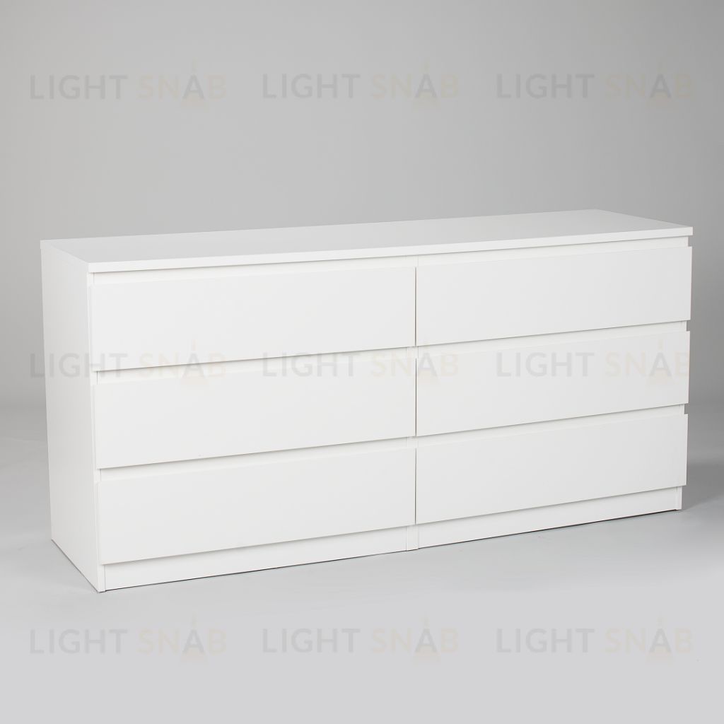 Комод МАЛЬТА длинный с шестью выдвижными ящиками, цвет белый 2.05.02.060.1