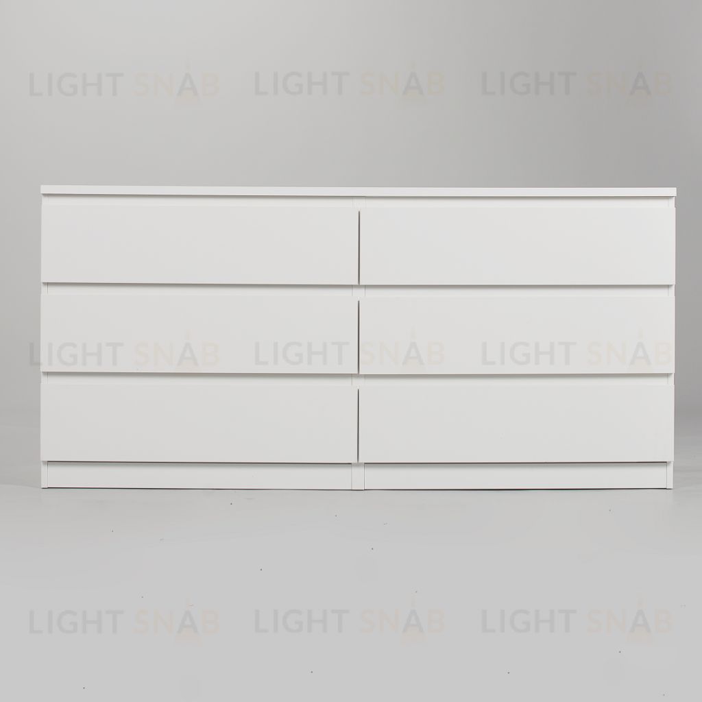 Комод МАЛЬТА длинный с шестью выдвижными ящиками, цвет белый 2.05.02.060.1