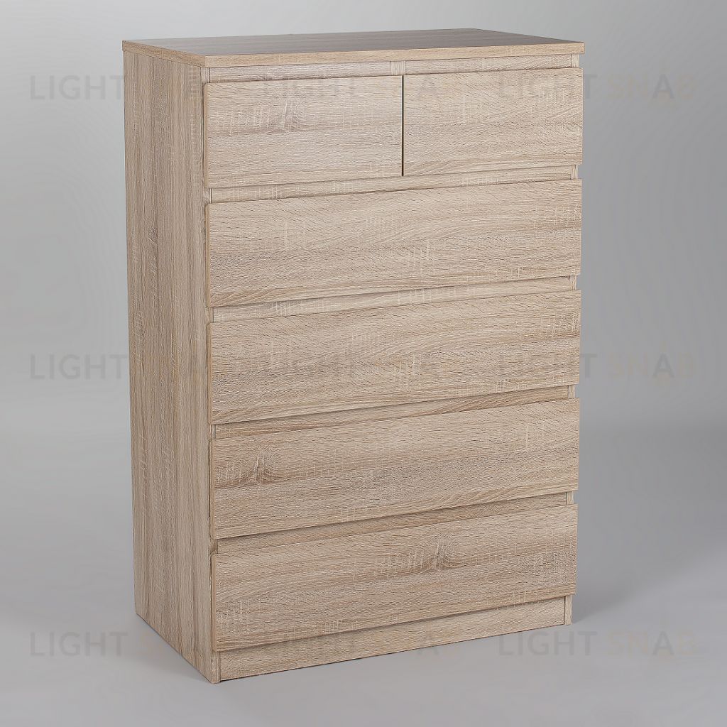 Комод МАЛЬТА высокий с шестью выдвижными ящиками, цвет Дуб Сонома 2.05.02.100.3