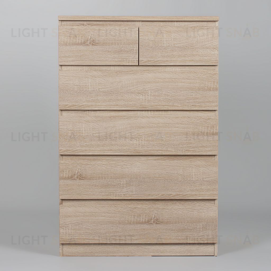 Комод МАЛЬТА высокий с шестью выдвижными ящиками, цвет Дуб Сонома 2.05.02.100.3