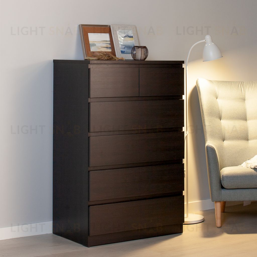 Комод МАЛЬТА высокий с шестью выдвижными ящиками, цвет Дуб Венге 2.05.02.100.5