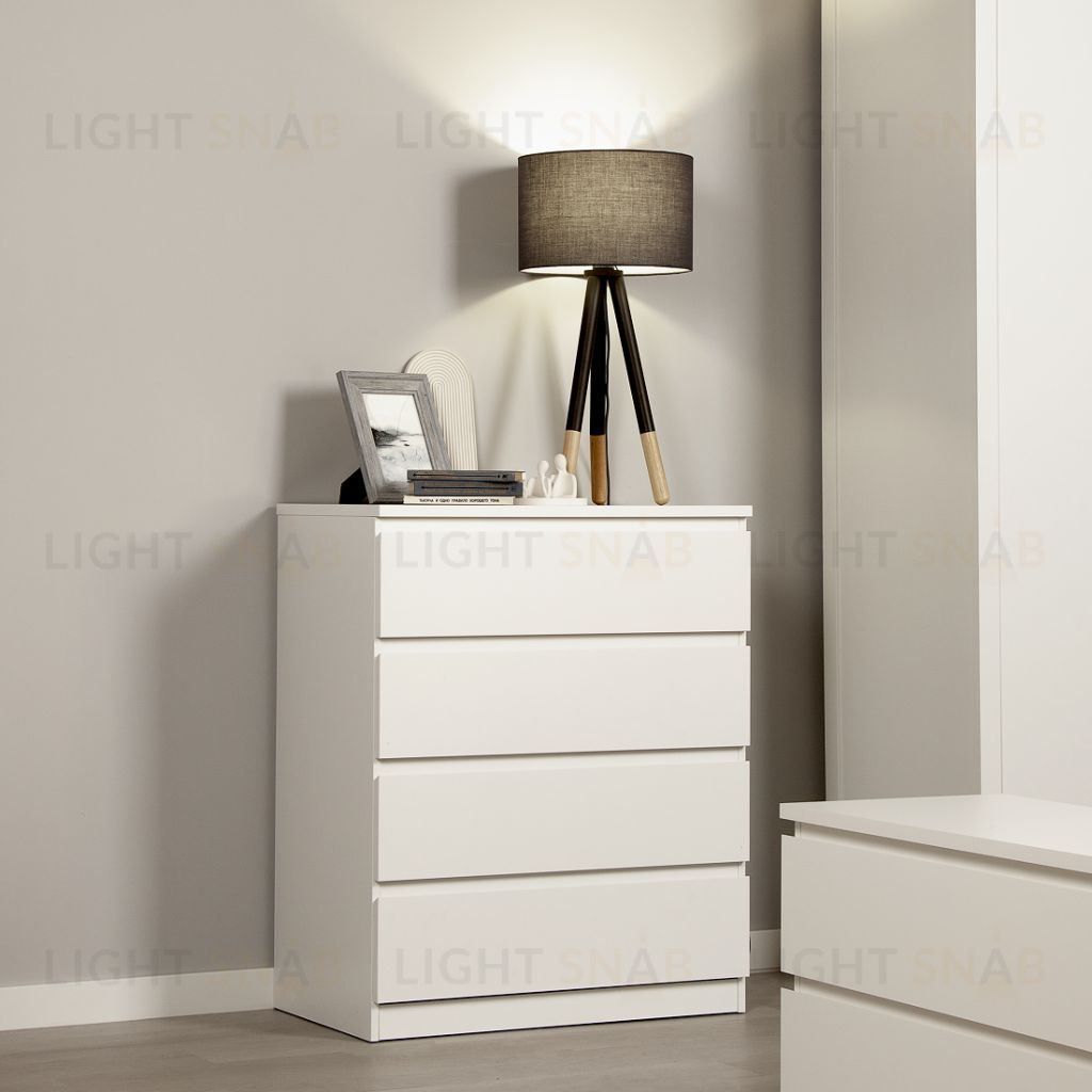 Комод МАЛЬТА высокий с четырьмя выдвижными ящиками, цвет белый 2.05.02.070.1