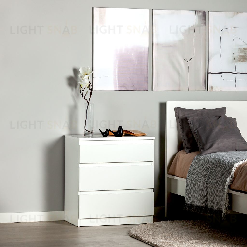 Комод КАСТОР с тремя ящиками, цвет белый 2.03.02.060.1