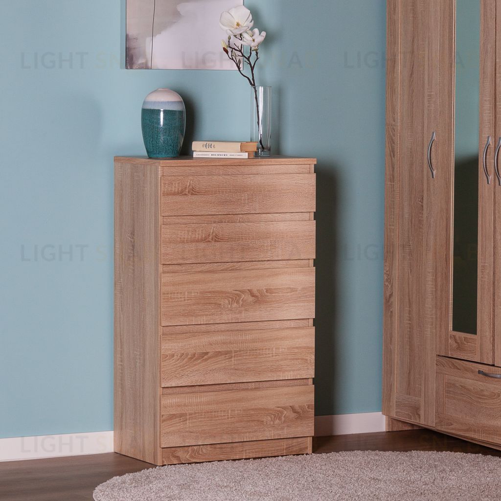 Комод КАСТОР с пятью ящиками, цвет Дуб Сонома 2.03.02.070.3