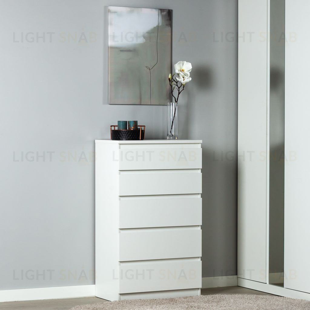 Комод КАСТОР с пятью ящиками, цвет белый 2.03.02.070.1