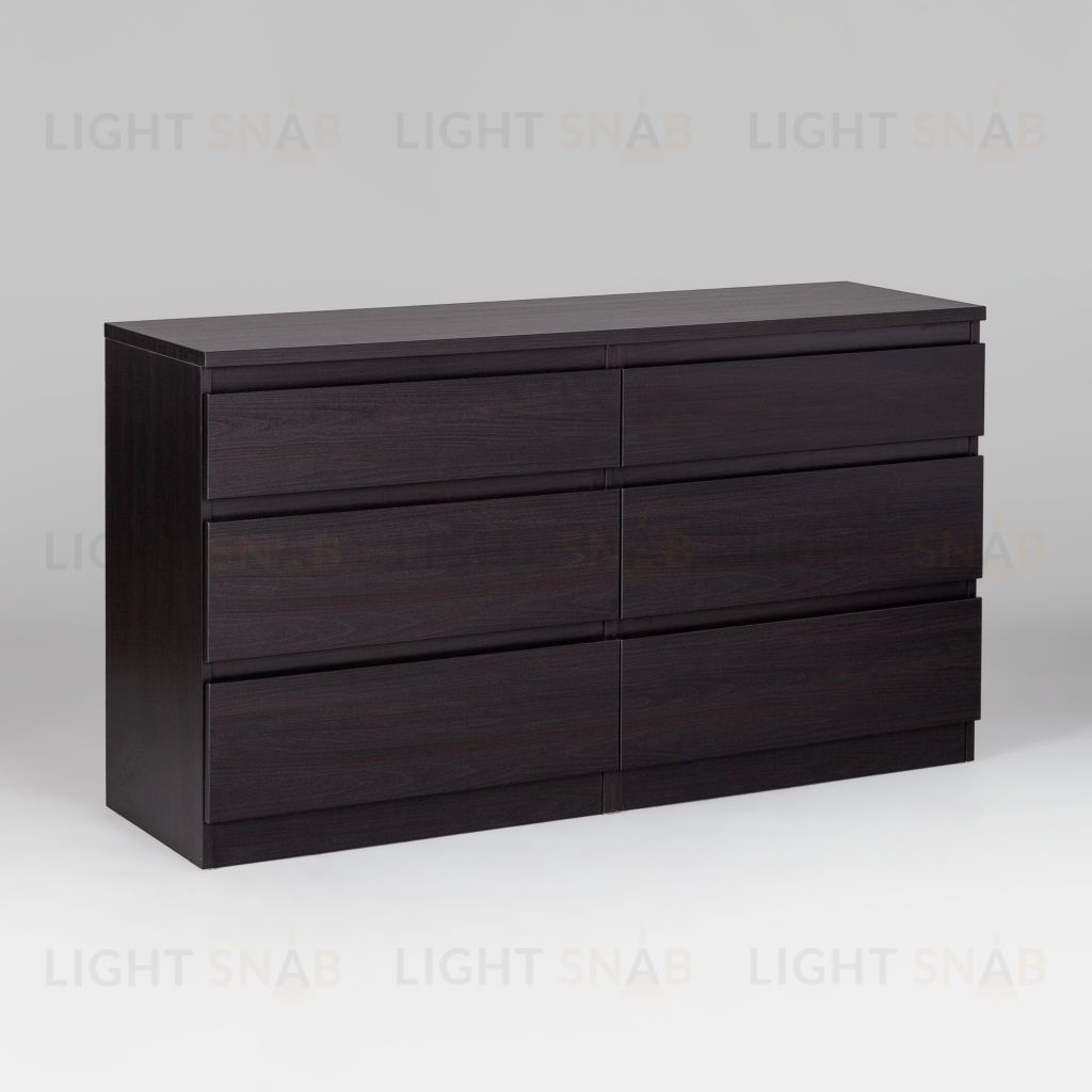 Комод КАСТОР длинный с шестью выдвижными ящиками, цвет Дуб Венге 2.03.02.080.5