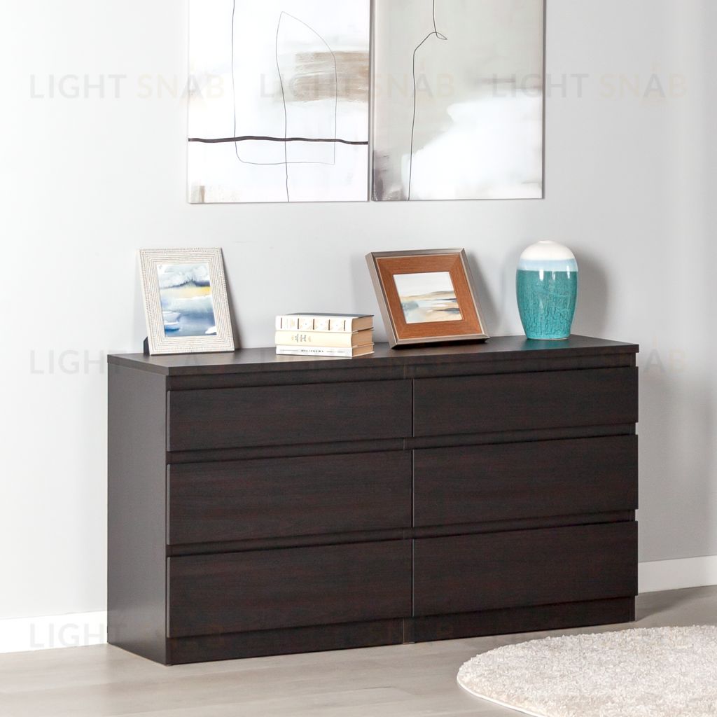 Комод КАСТОР длинный с шестью выдвижными ящиками, цвет Дуб Венге 2.03.02.080.5