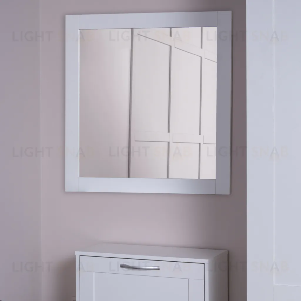 Зеркало СИРИУС квадратное настенное, цвет белый 2.02.12.280.1