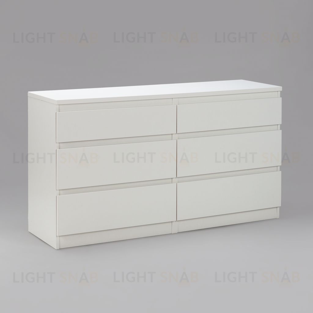 Комод КАСТОР длинный с шестью выдвижными ящиками, цвет белый 2.03.02.080.1