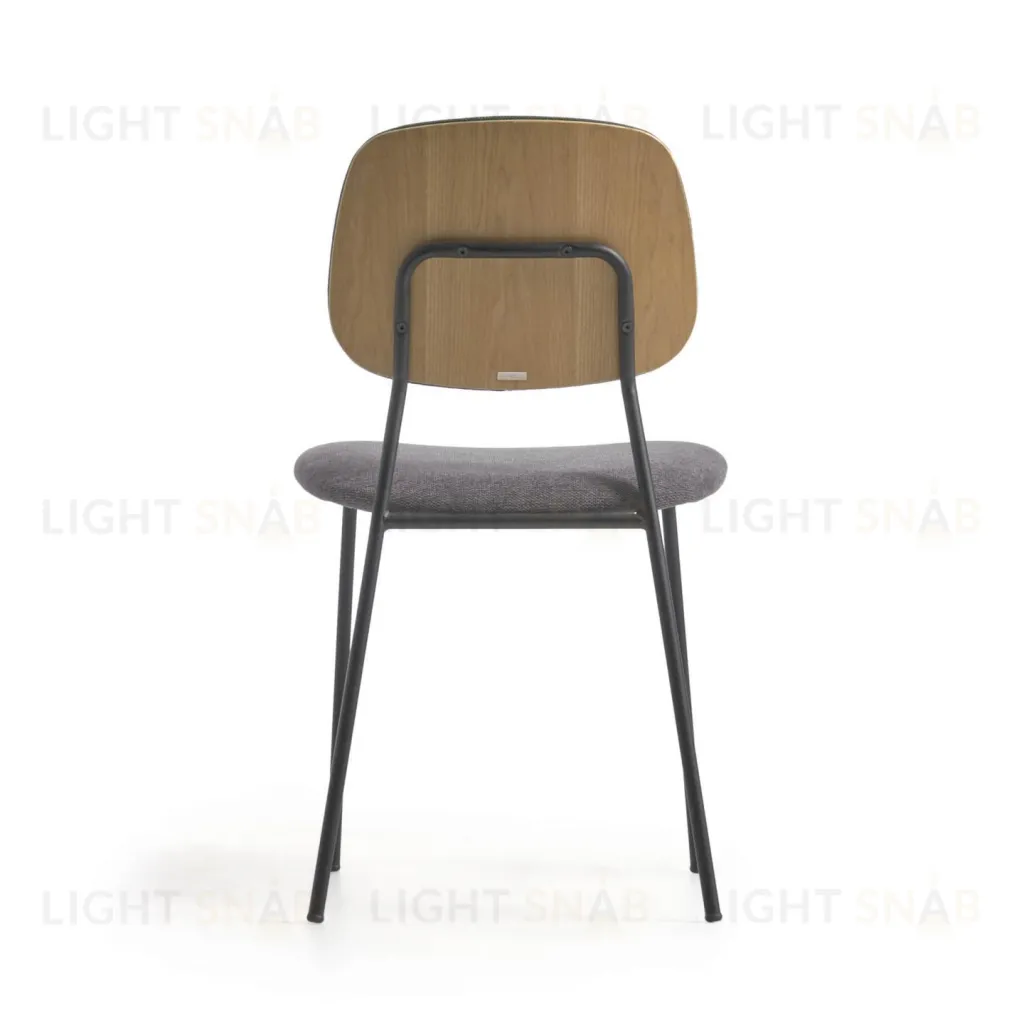 Стул Benilda темно-серый с дубовым шпоном и сталь с черной отделкой 108352