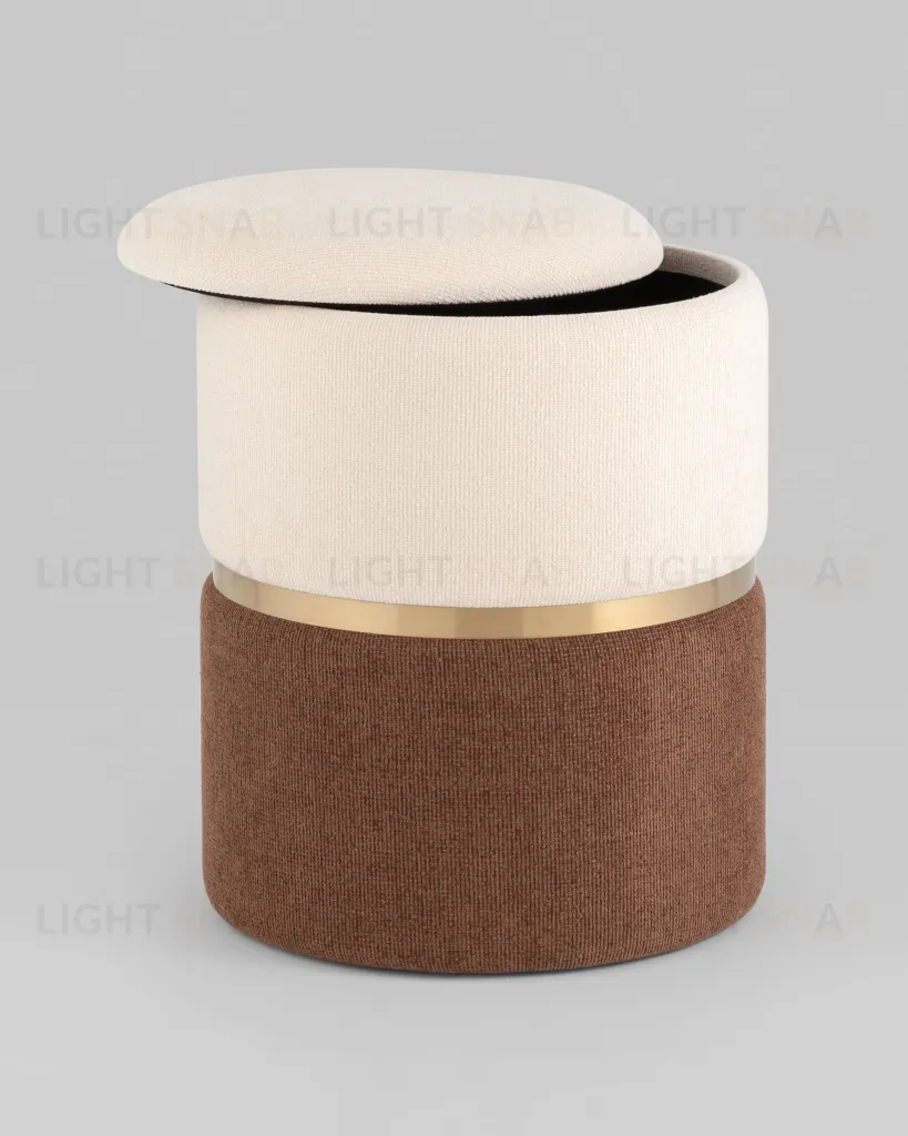 Пуф Кэрри с ящиком шенилл коричневый УТ000036809