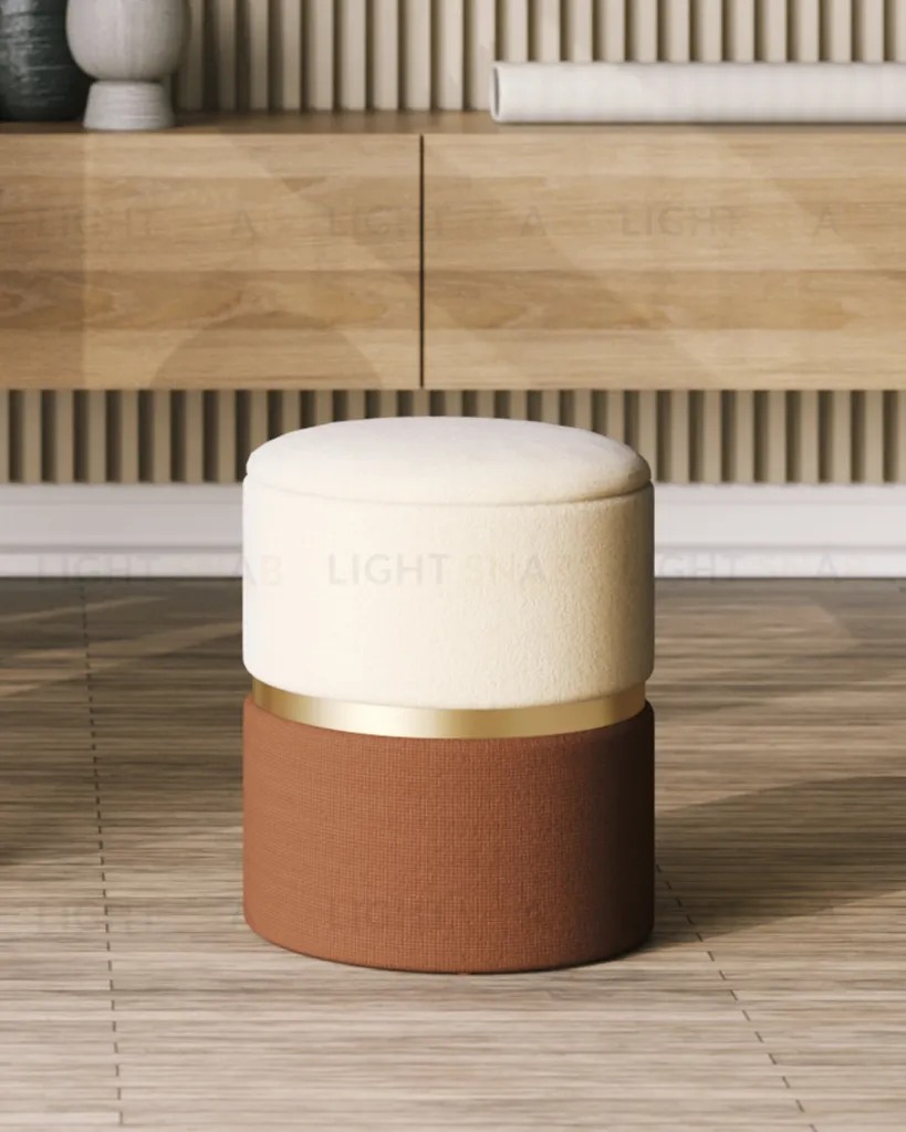 Пуф Кэрри с ящиком шенилл коричневый УТ000036809