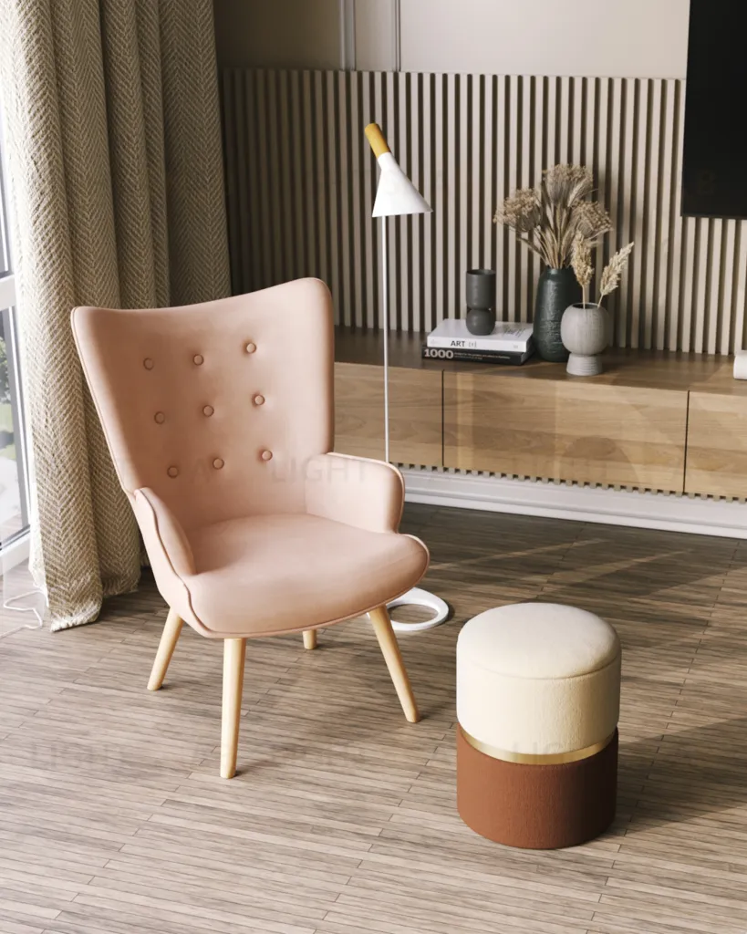 Пуф Кэрри с ящиком шенилл коричневый УТ000036809