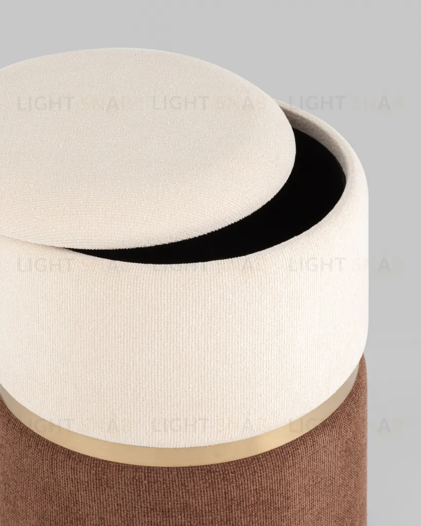 Пуф Кэрри с ящиком шенилл коричневый УТ000036809