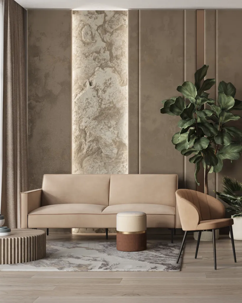 Пуф Кэрри с ящиком шенилл коричневый УТ000036809