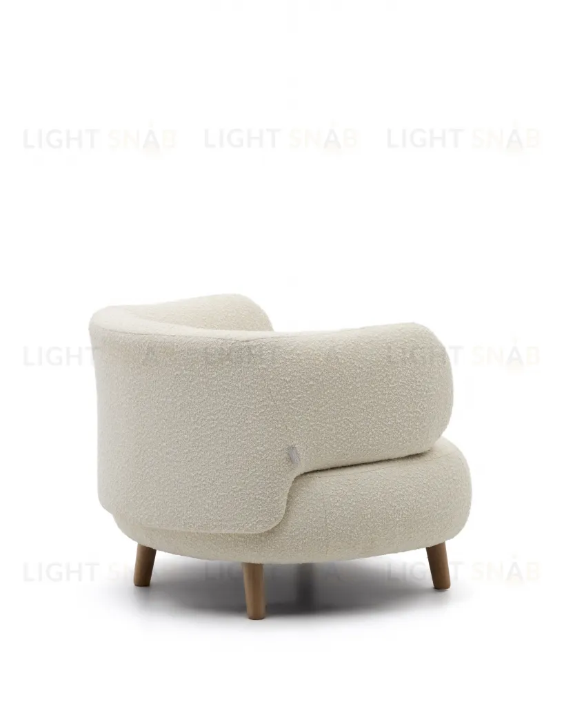 Luisa Кресло из белого флиса с ножками из массива бука 174958