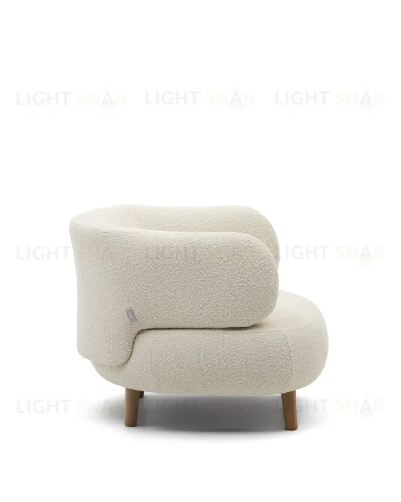 Luisa Кресло из белого флиса с ножками из массива бука 174958