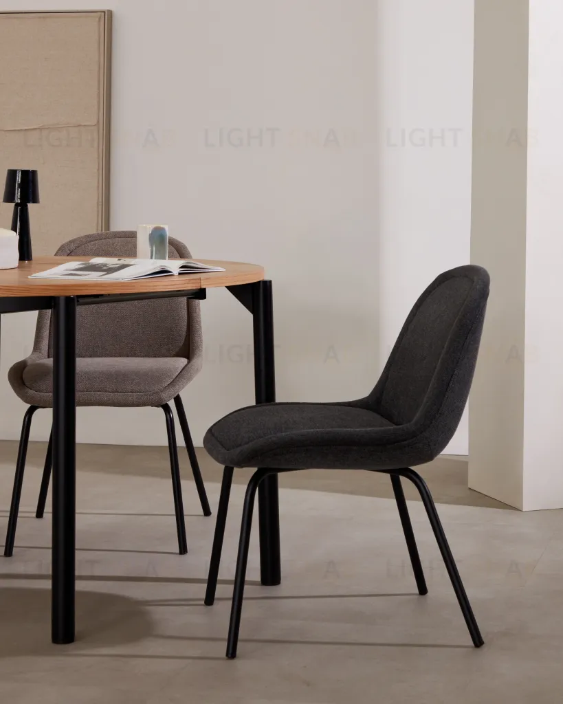 Aimin Стул из серой синели с черными стальными ножками 172694