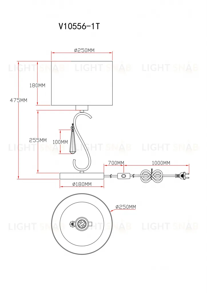 Лампа настольная Moderli V10556-1T Caramel УТ000036704