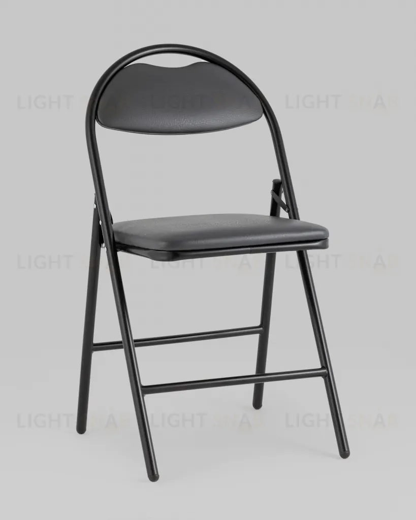 Стул складной Hagen экокожа серый каркас черный УТ000036848