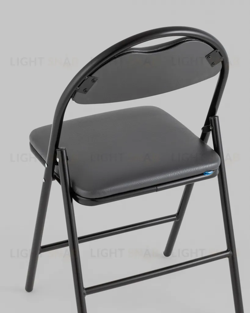 Стул складной Hagen экокожа серый каркас черный УТ000036848