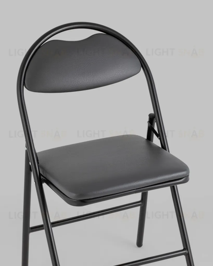 Стул складной Hagen экокожа серый каркас черный УТ000036848