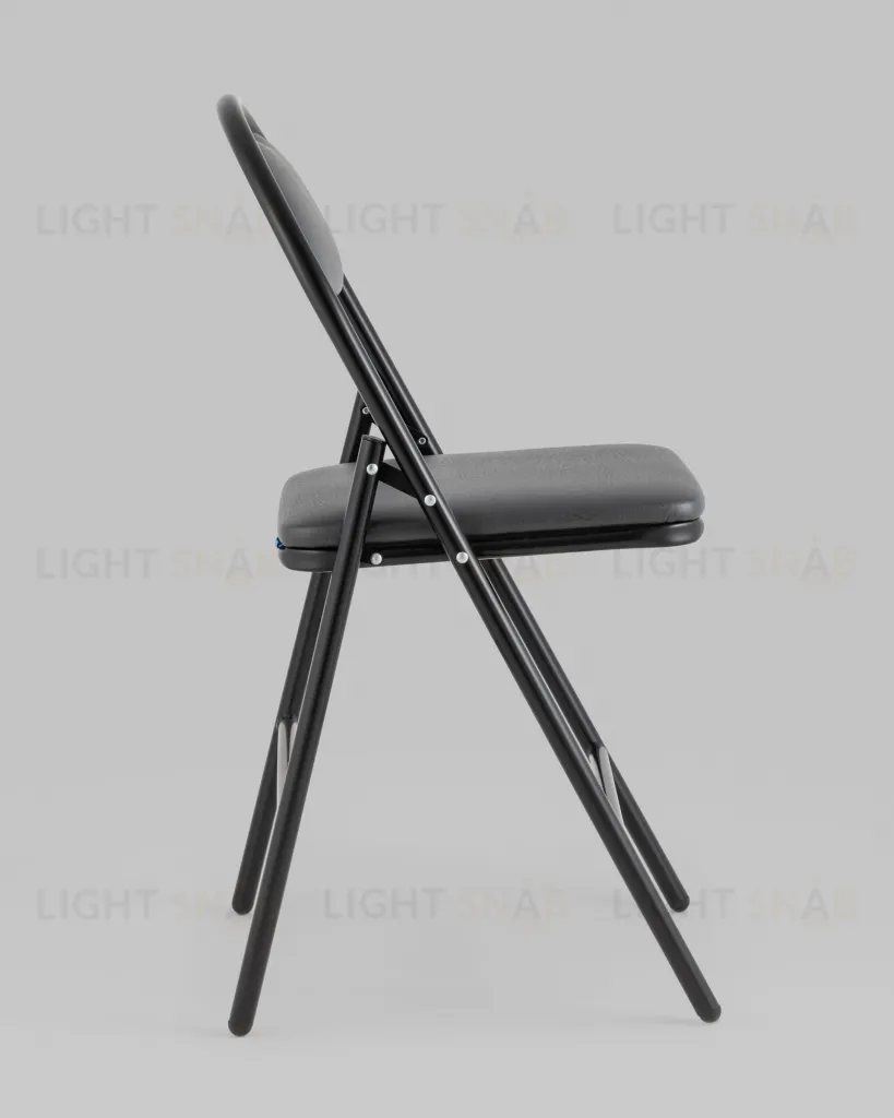 Стул складной Hagen экокожа серый каркас черный УТ000036848