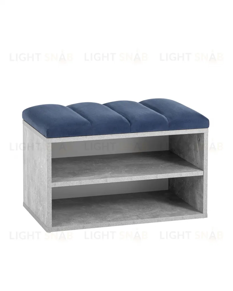 Обувница Хольст серая велюр синий УТ000036856