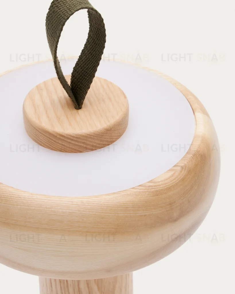 Luba Переносная настольная лампа из массива ясеня и зеленой хлопковой ручкой 178106