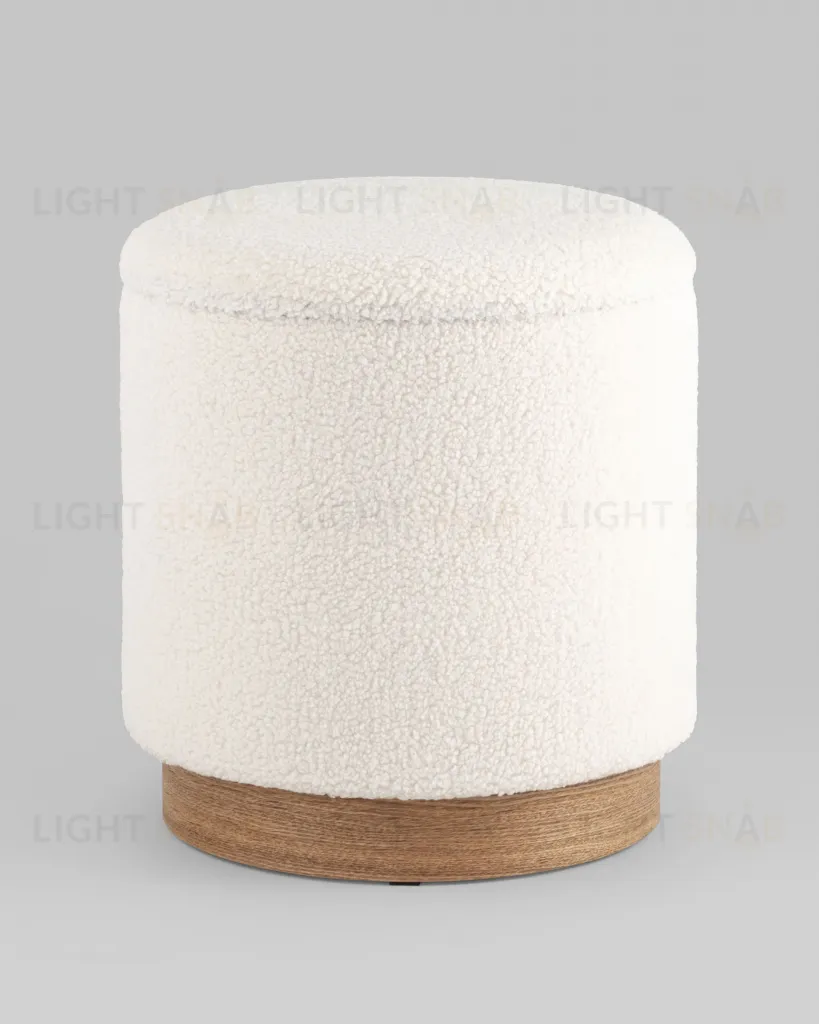 Пуф с ящиком Холли S тедди белый УТ000036432