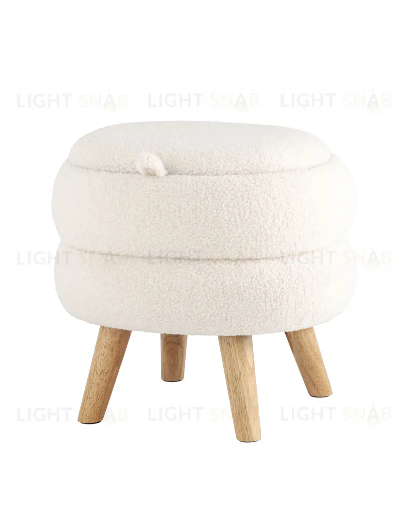 Пуф с ящиком Винни M тедди белый УТ000036431