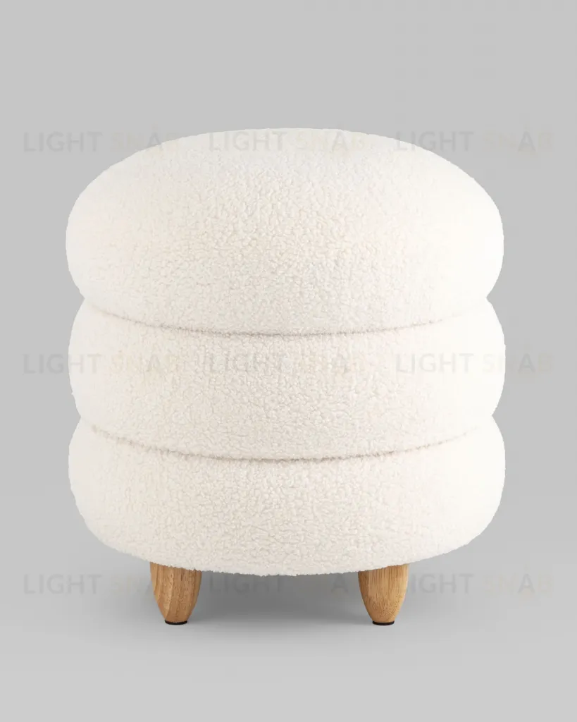 Пуф с ящиком Винни L тедди белый УТ000036429