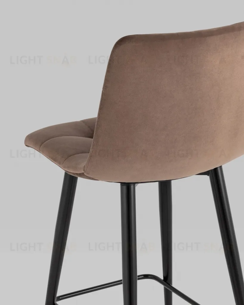 Стул полубарный Джанго велюр коричневый высота сиденья 60 см УТ000036035