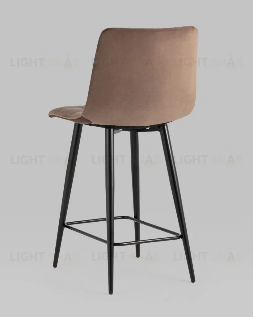 Стул полубарный Джанго велюр коричневый высота сиденья 60 см УТ000036035