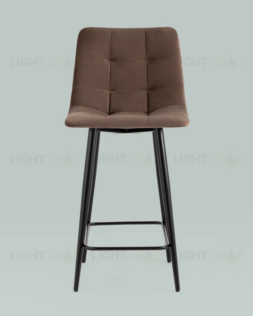 Стул полубарный Джанго велюр коричневый высота сиденья 60 см УТ000036035