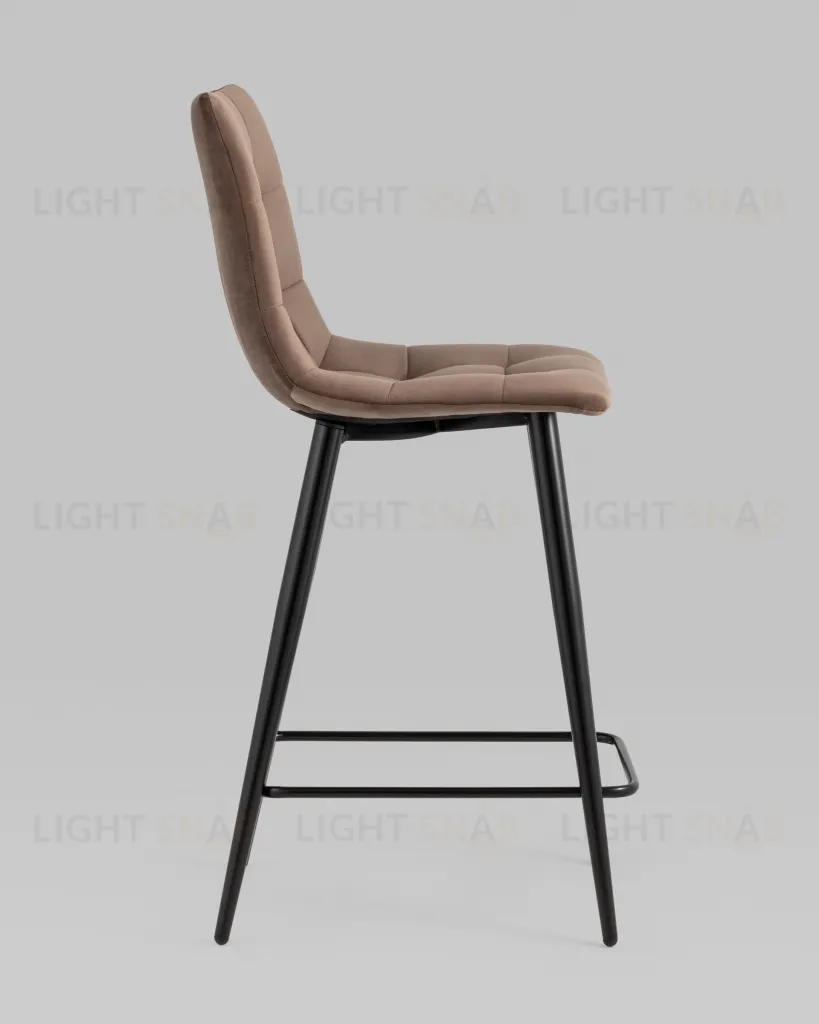 Стул полубарный Джанго велюр коричневый высота сиденья 60 см УТ000036035