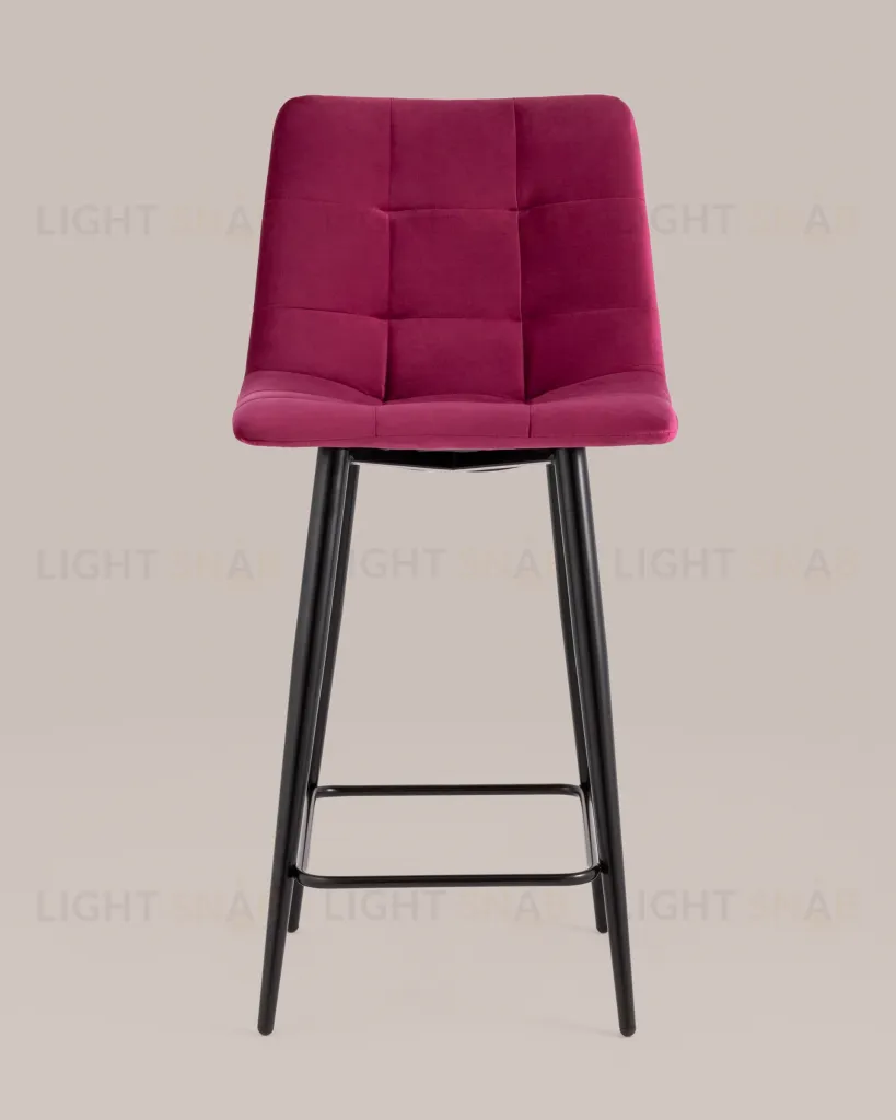 Стул полубарный Джанго велюр винный высота сиденья 60 см УТ000036034