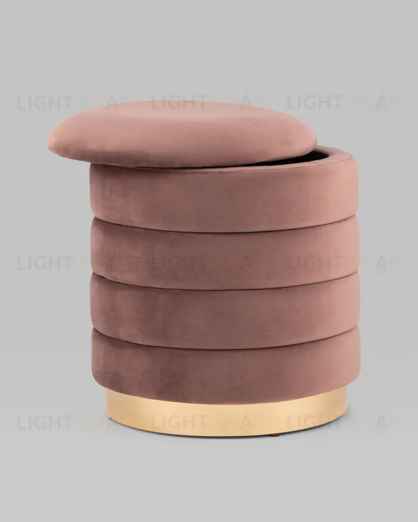 Пуф Франсис с ящиком велюр пыльно-розовый УТ000035899