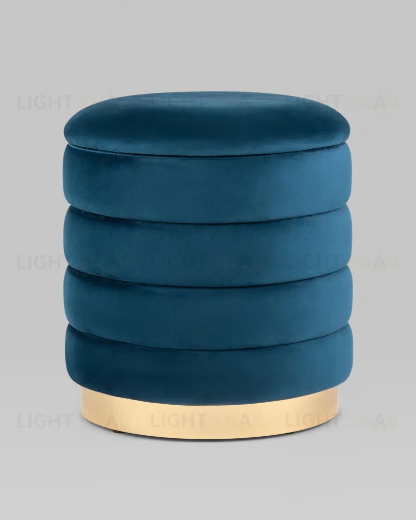 Пуф Франсис с ящиком велюр синий УТ000035901