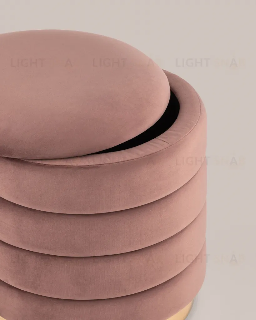 Пуф Франсис с ящиком велюр пыльно-розовый УТ000035899