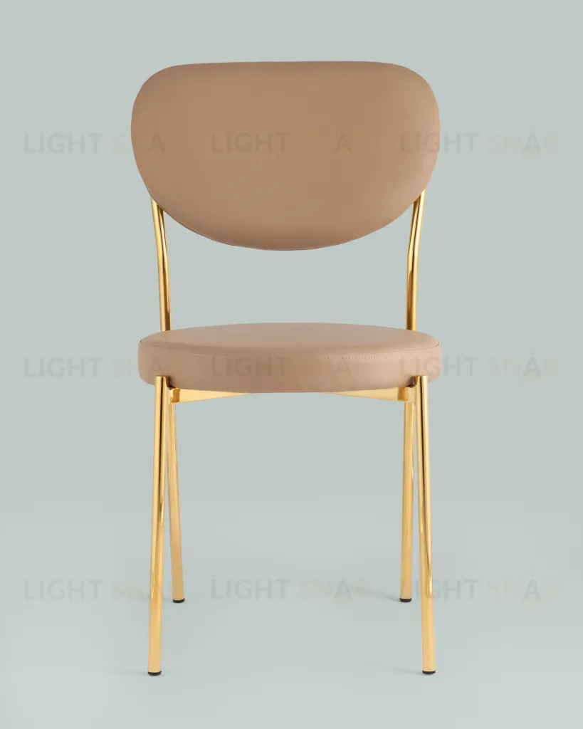 Стул Барбара NEW экокожа бежевая золотые ножки УТ000037627