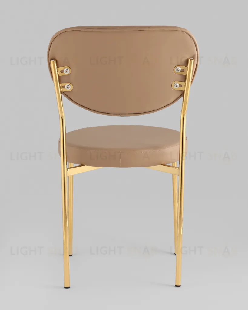 Стул Барбара NEW экокожа бежевая золотые ножки УТ000037627