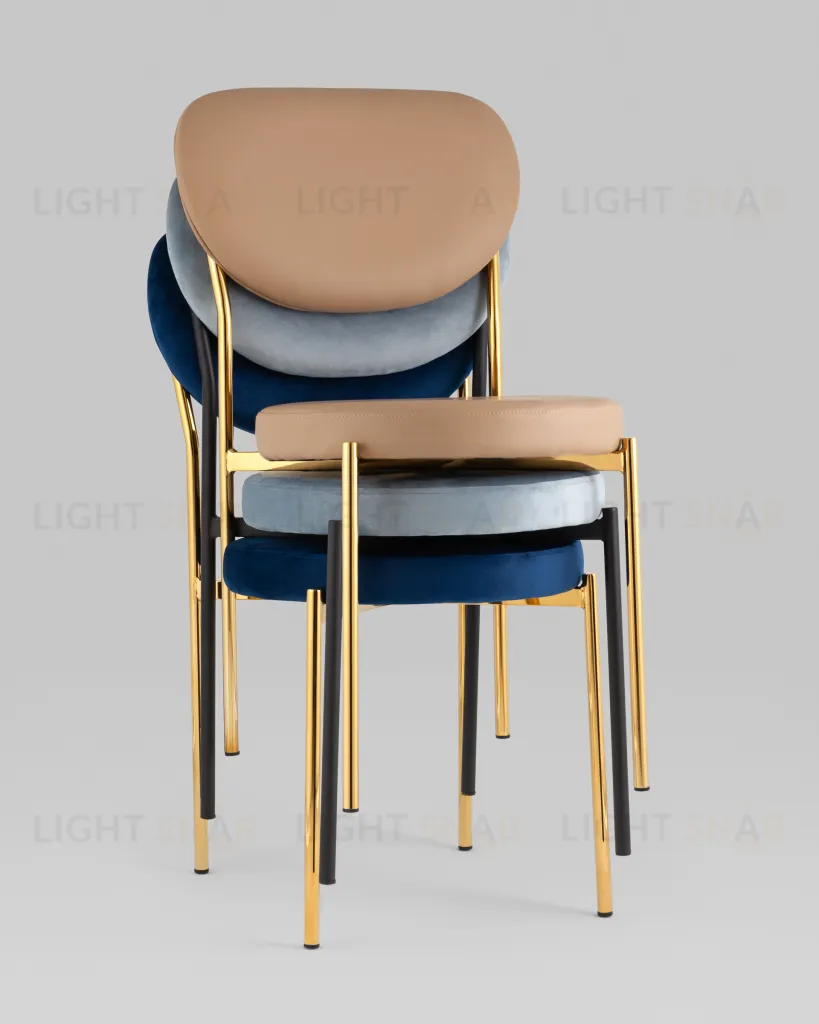 Стул Барбара NEW экокожа бежевая золотые ножки УТ000037627