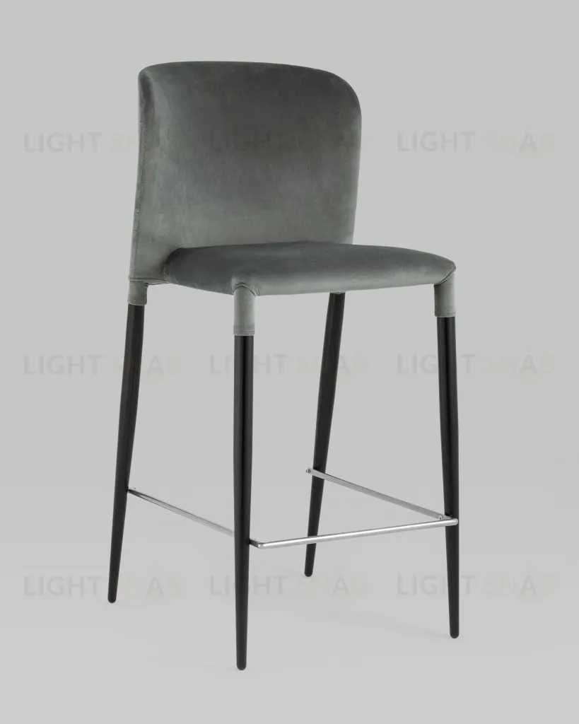 Стул полубарный Лори велюр серый УТ000035314