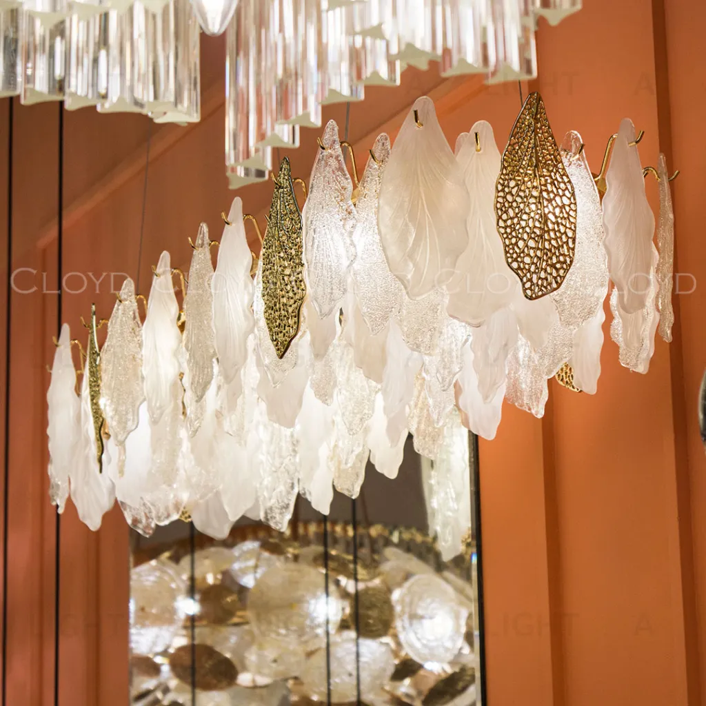  Люстра Cloyd SENEGAL-B C10 / шир. 99 см - с золотыми листьями - золото (арт.11173)  11173