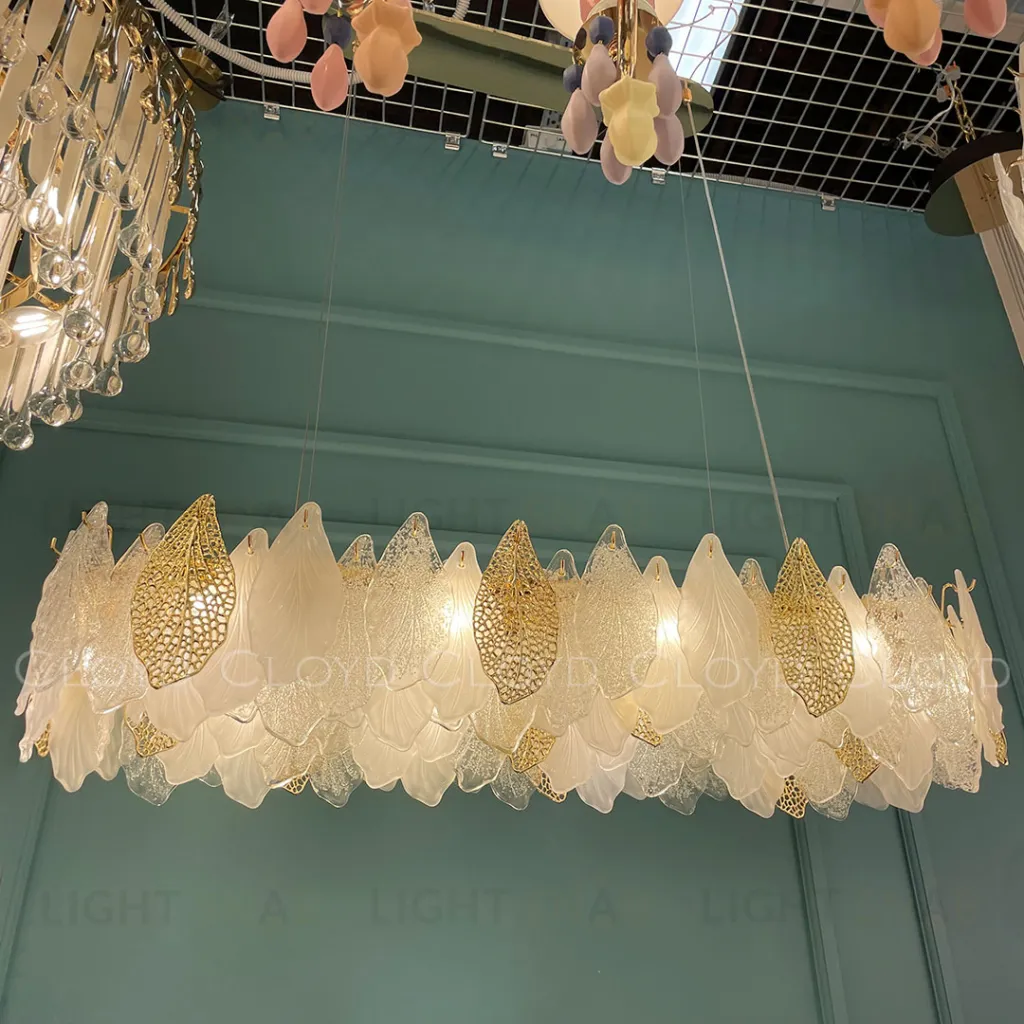  Люстра Cloyd SENEGAL-B C10 / шир. 99 см - с золотыми листьями - золото (арт.11173)  11173