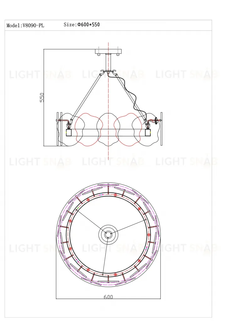 Люстра подвесная Moderli V8090-PL Square УТ000034671