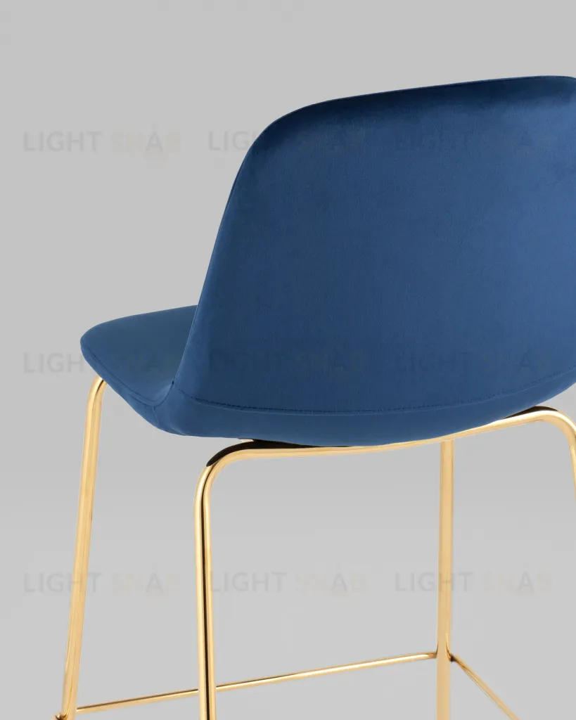 Стул полубарный Валенсия SN велюр синий золотые ножки УТ000037160