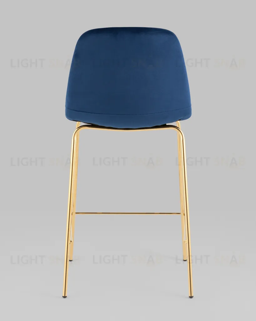 Стул полубарный Валенсия SN велюр синий золотые ножки УТ000037160