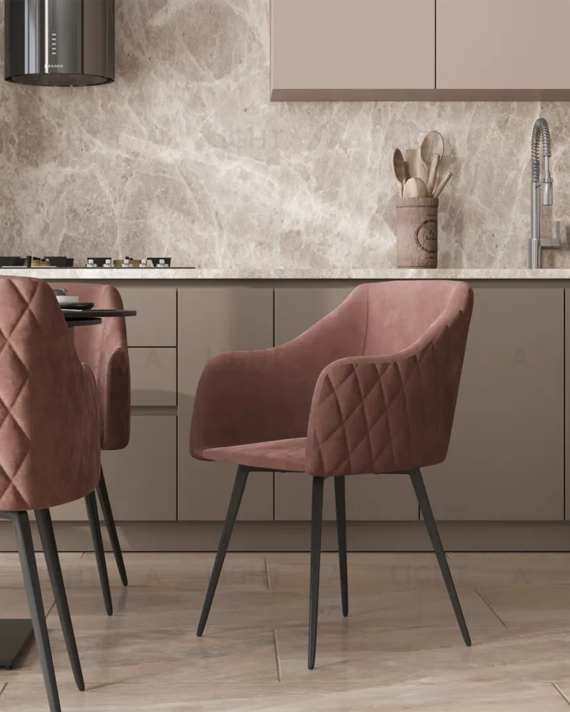 Стул Ника вращающийся велюр пыльно-розовый УТ000031328